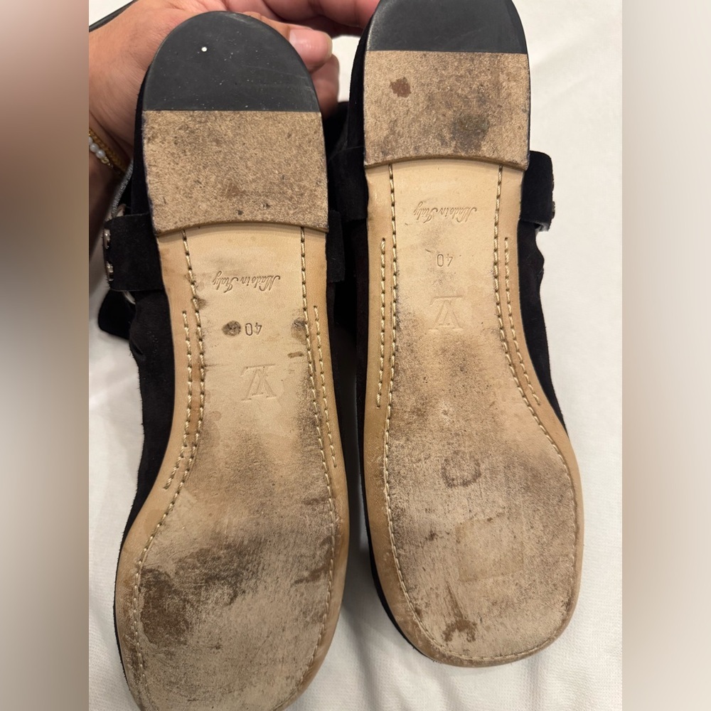 Louis Vuitton Suede Moto Boots in black suede leather - Picture 12 of 14